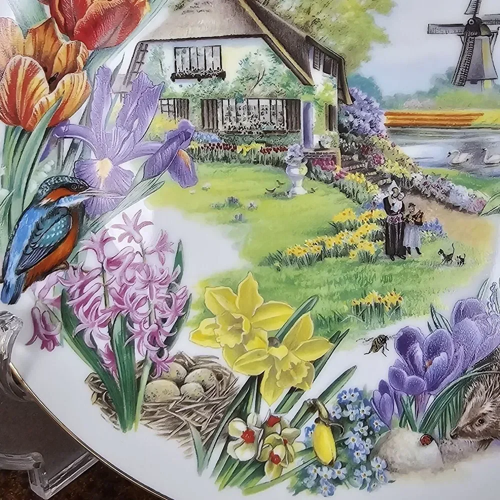 VTG RECO Gardens of Beauty Plate‎ HOLLAND Dutch Country Garden by Dot Barlowe
